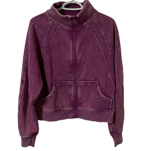 Miller The Label Pink Distressed Zip-Up Hoodie Size Large